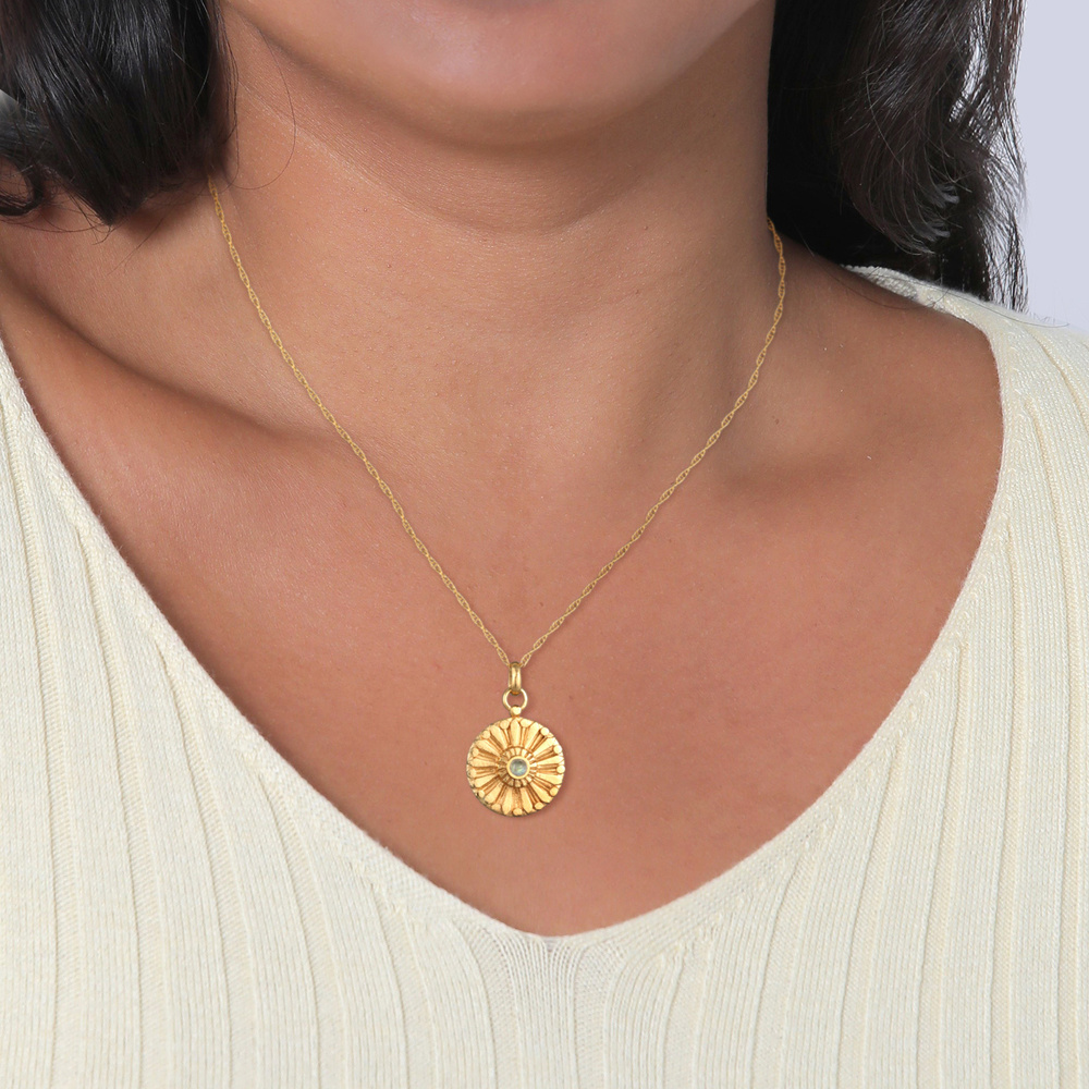 Elli PREMIUM Elli PREMIUM Collier Femmes pendentif monnaie soleil avec labradorite en argent s Bijoux