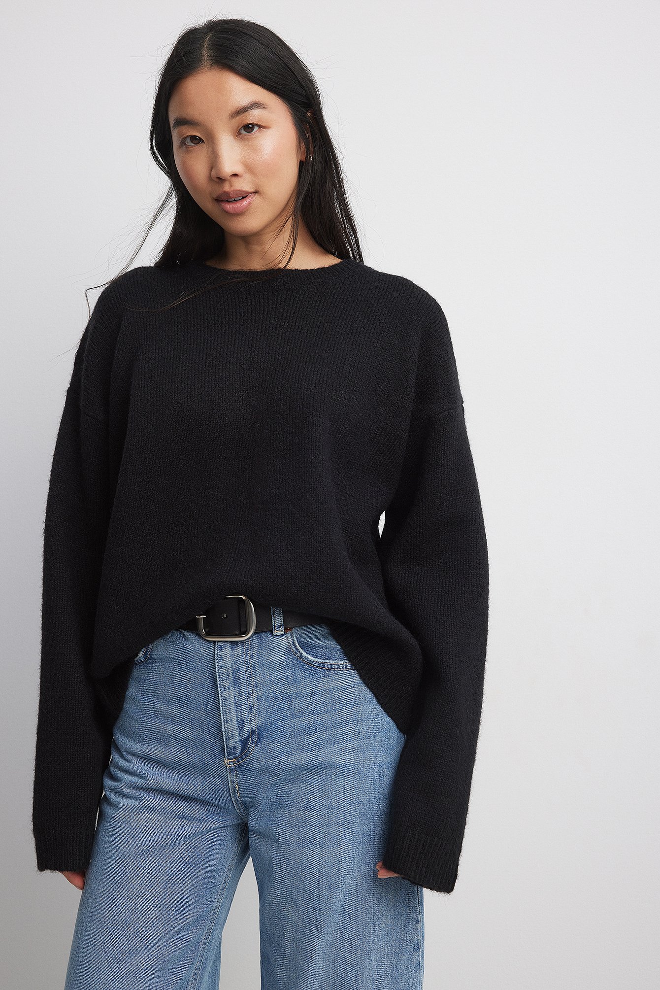 Rundhalsausschnitt Strickpullover