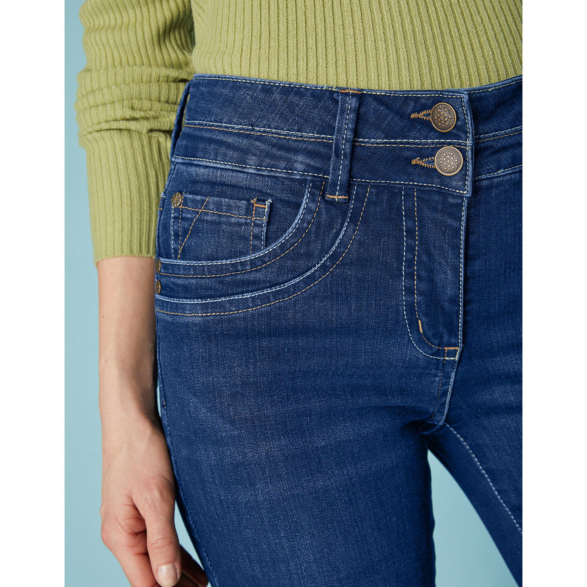 Jean délavé coupe bootcut stretch