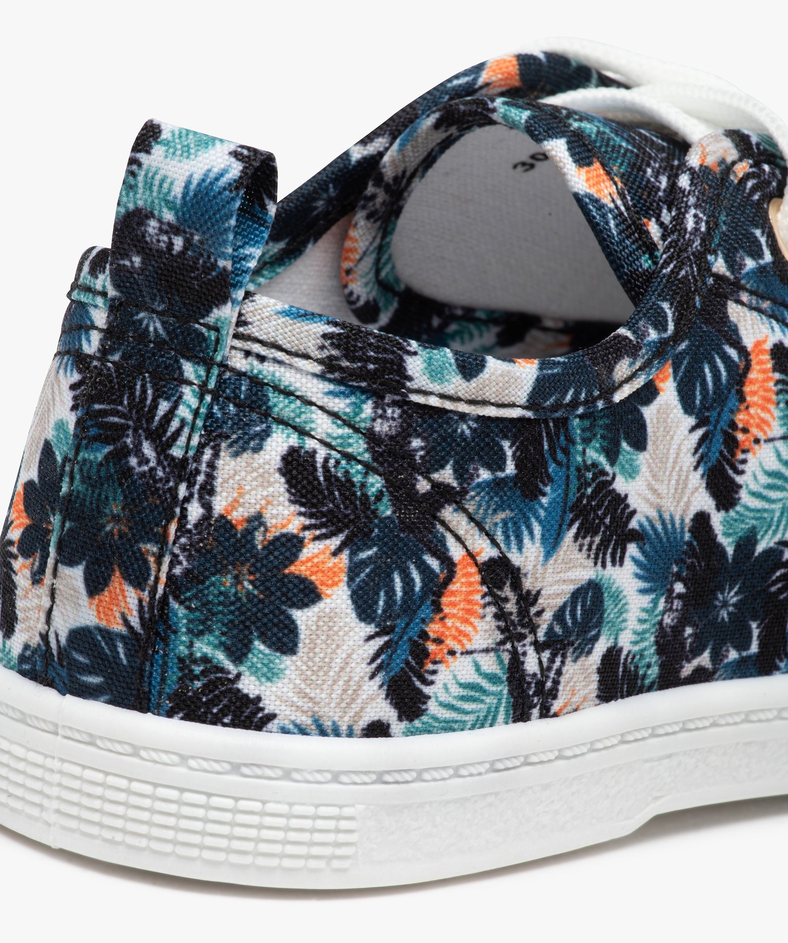 Baskets fille en toile à bout renforcé fermeture lacets bleu | GEMO