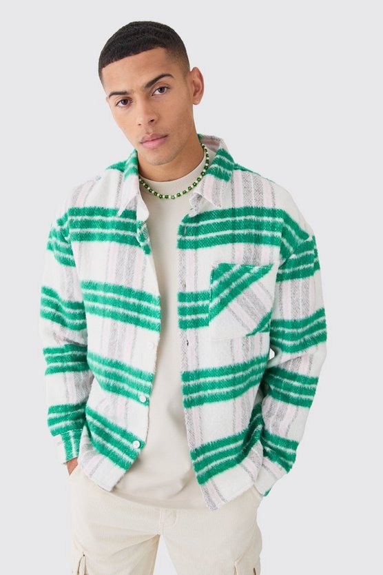 Kastiges kariertes Overshirt
