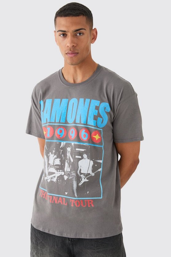 Oversize T-Shirt mit Ramones Print