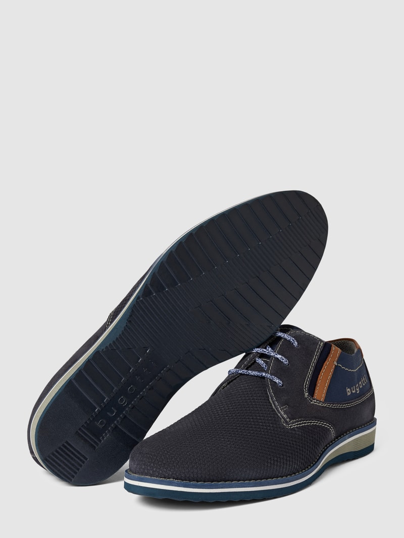 Halbschuhe mit Label-Details Modell 'Ciro' in dunkelblau