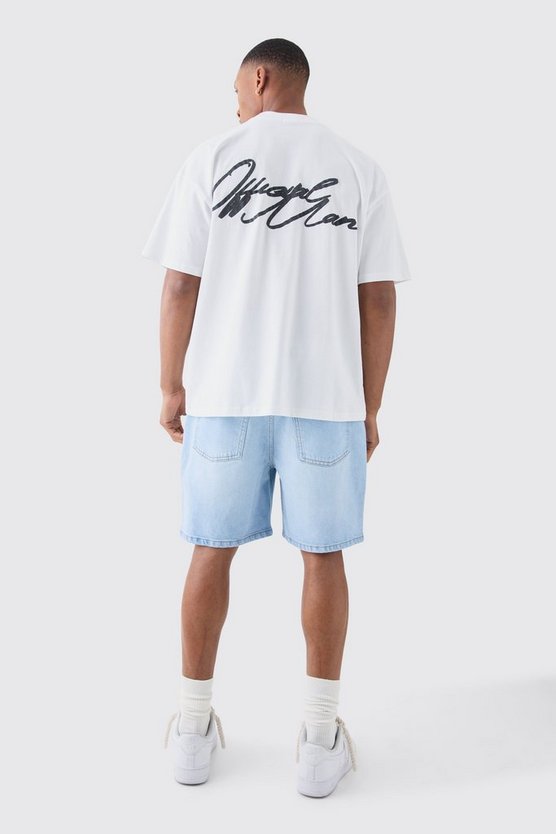 Lockere Jeansshorts in Ice Blue