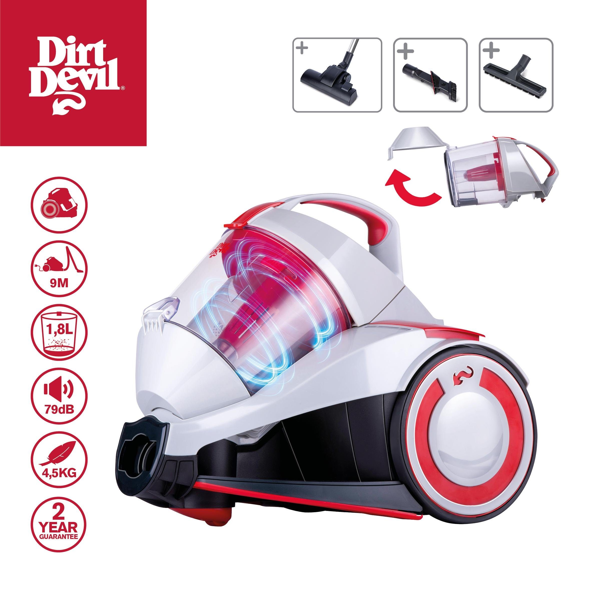 DIRT DEVIL Bodenstaubsauger DD2502 Zyklon-Staubsauger, 700,00 W, beutellos, automatische Kabelaufwicklung