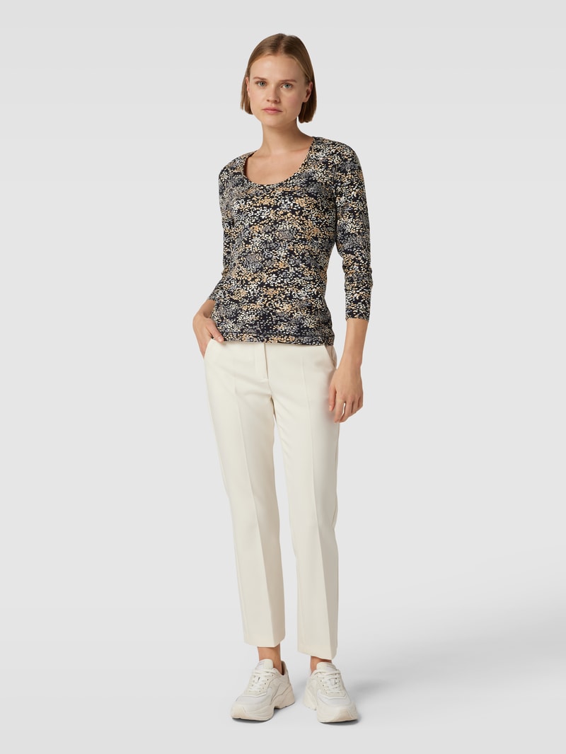 Longsleeve mit U-Boot-Ausschnitt in schwarz