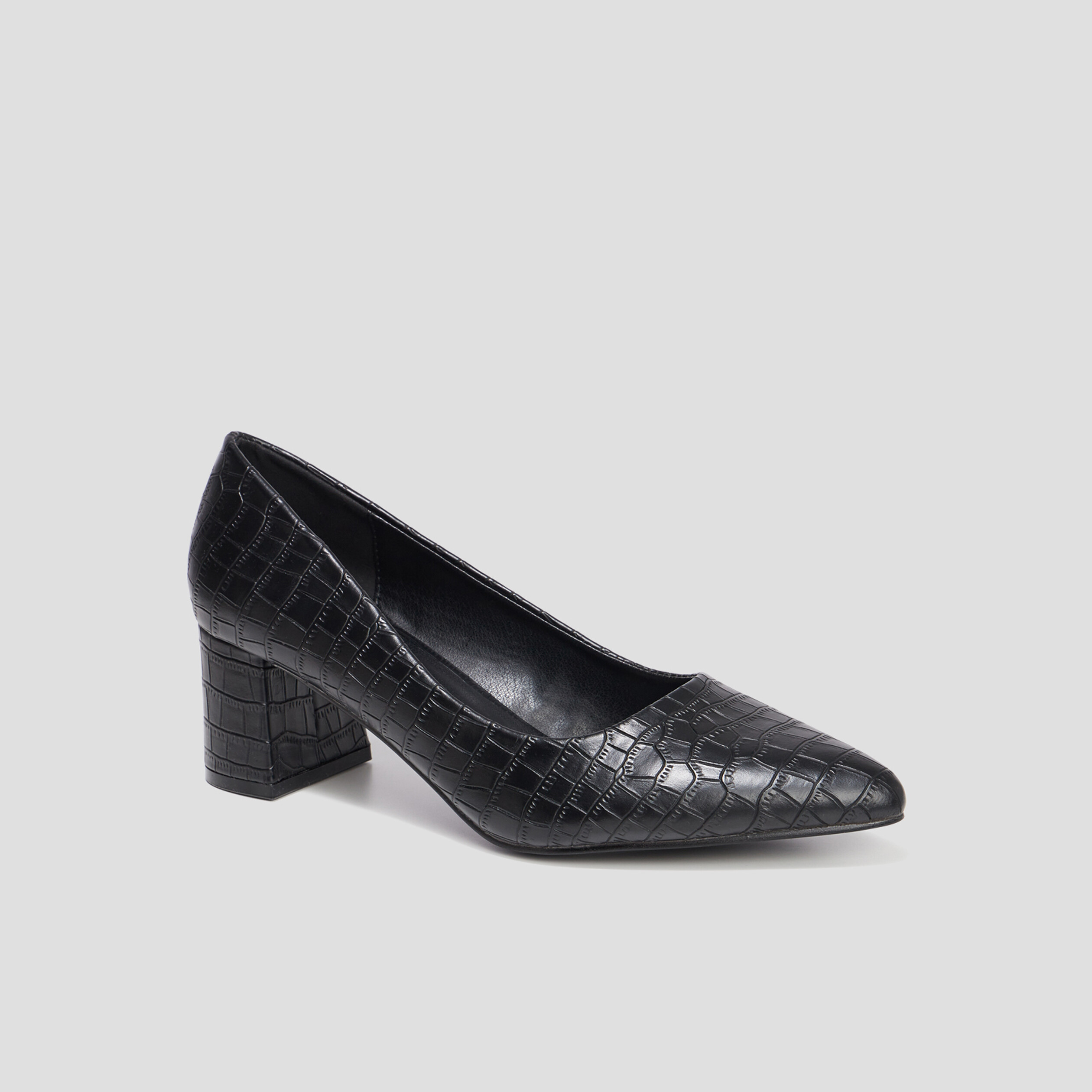 Escarpins pointus à talons carrés noir femme | La Halle