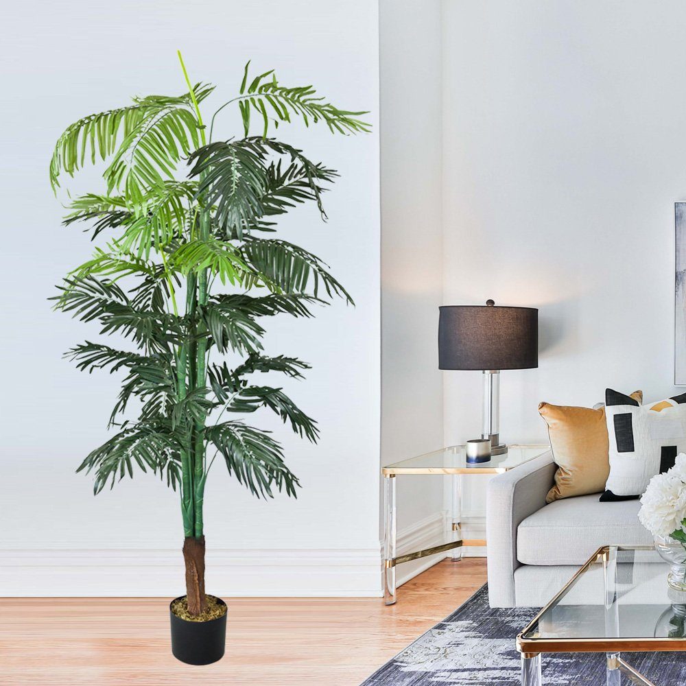 Kunstpalme Palmenbaum Palme Arekapalme Kunstpflanze Künstliche Pflanze 170cm, Decovego, Höhe 170 cm
