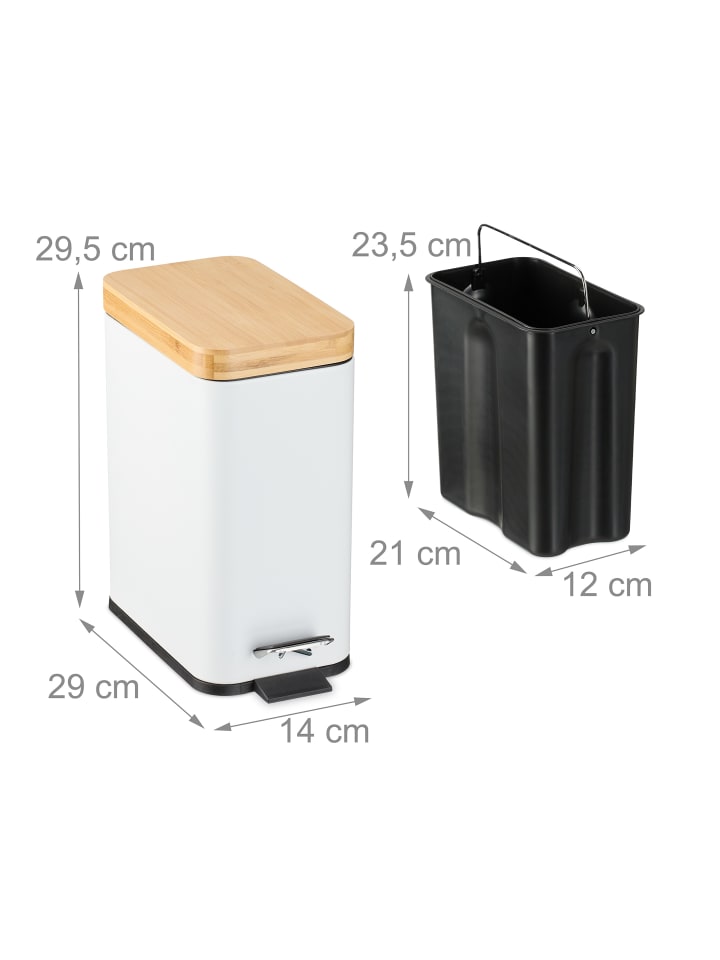 relaxdays Mülleimer in Weiß - 5 l günstig kaufen onesize