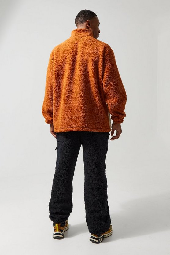 Active Oversize Colorblock Borg-Jacke