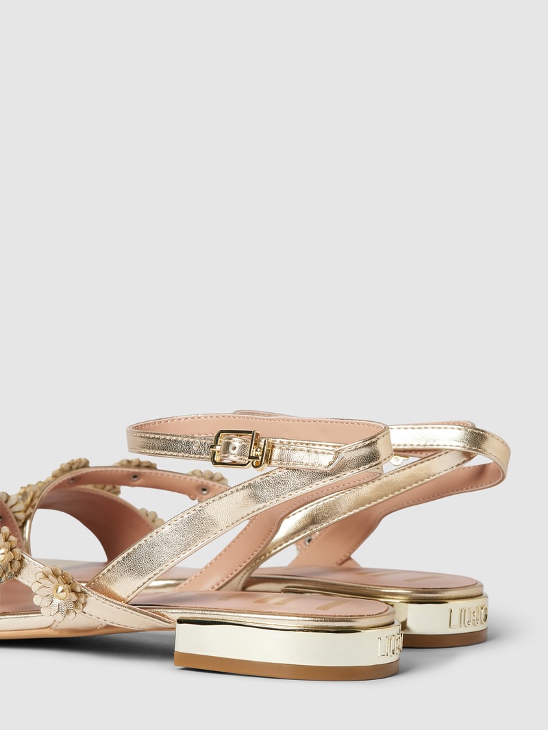 Sandalen mit Zierbesatz Modell 'ASTRA' in gold
