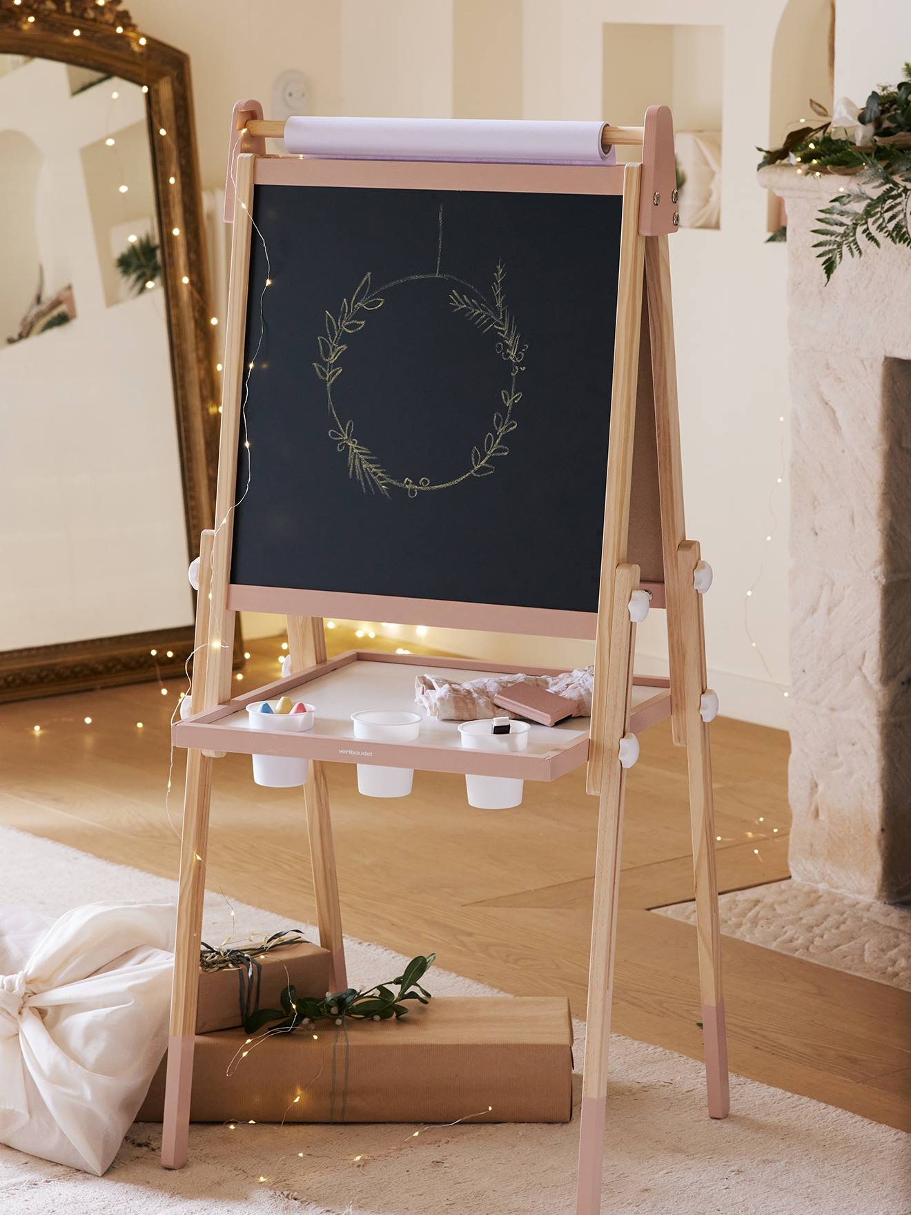 Vertbaudet 3-in-1 Tafel mit Mal-Zubehör FSC MIX - rosa