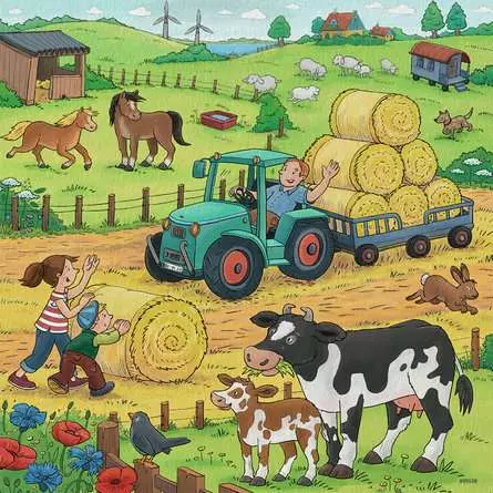 Kinderpuzzle ab 5 Jahren - Viel los auf dem Bauernhof - 49 Teile