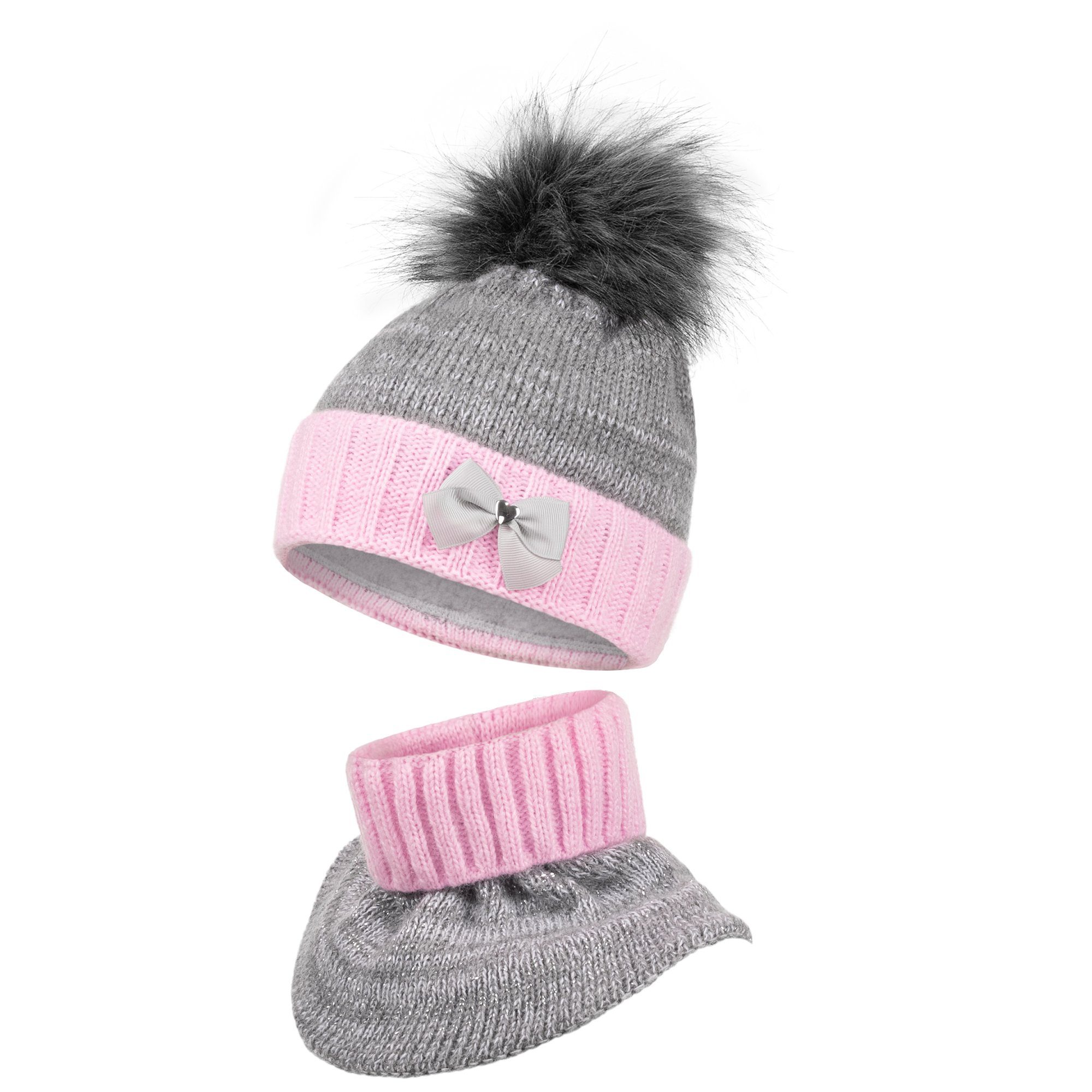Smarilla Mütze & Schal Strickmütze Loopschal Wintermütze Mädchenmütze Winterset