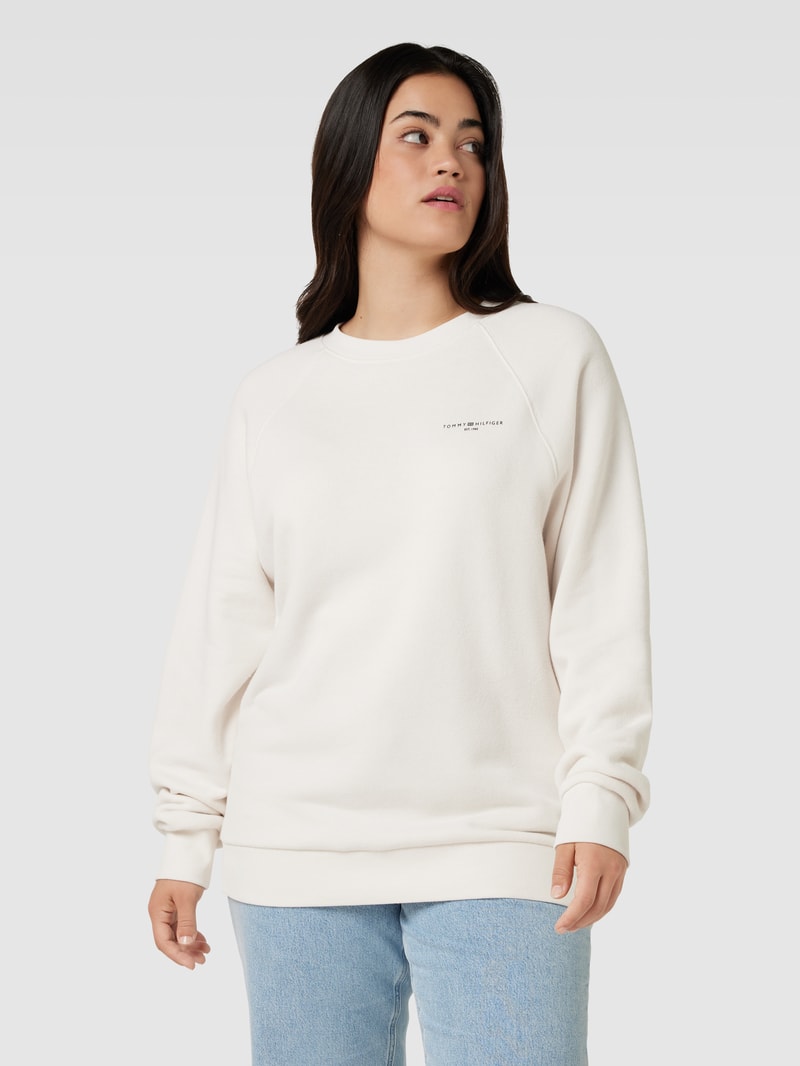 PLUS SIZE Sweatshirt mit Label-Print in weiß