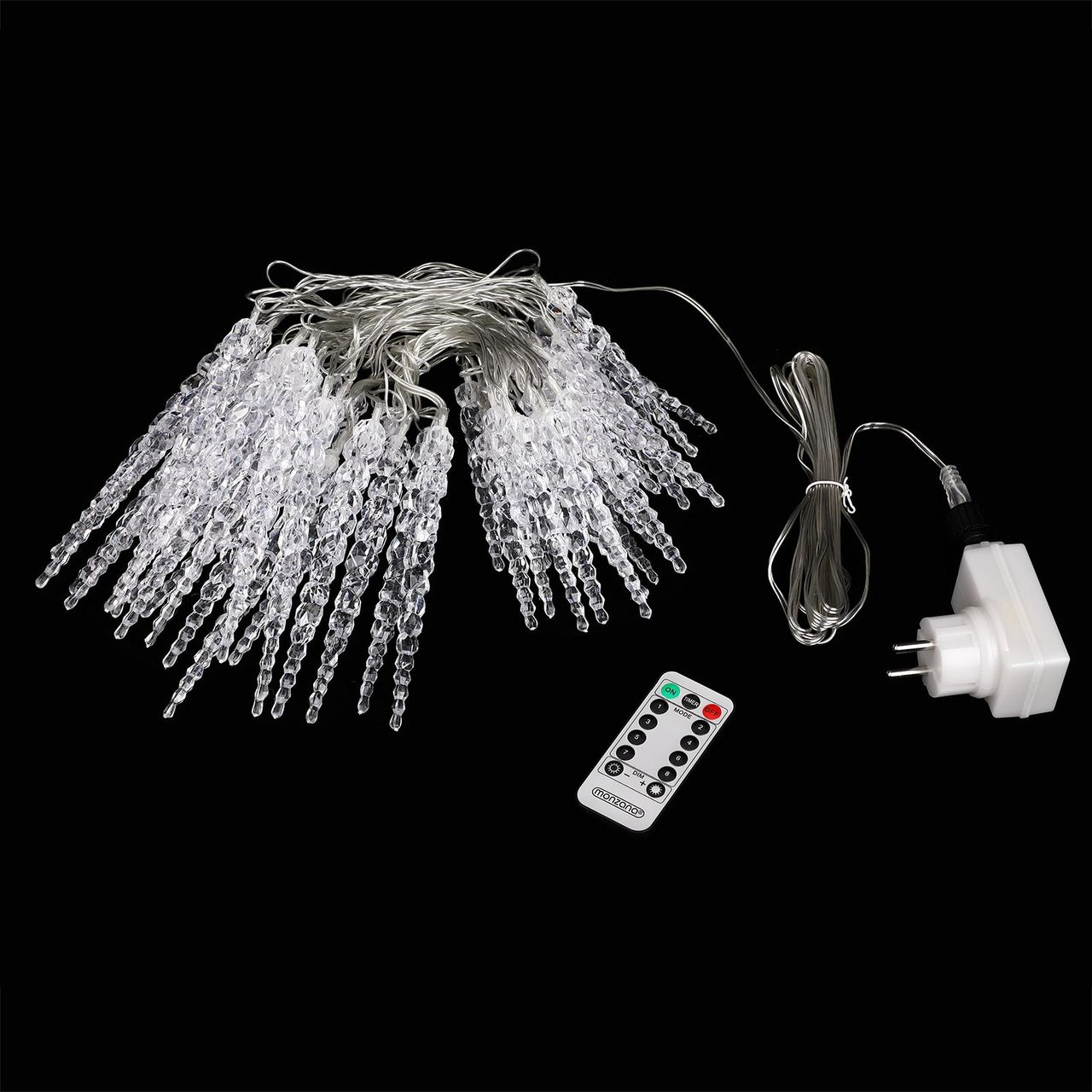 DEUBA Lichterkette Eiszapfen 40 LED inkl Fernbedienung 104m weiß