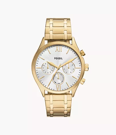 Fossil Outlet Uhr Fenmore Multifunktionswerk Edelstahl goldfarben
