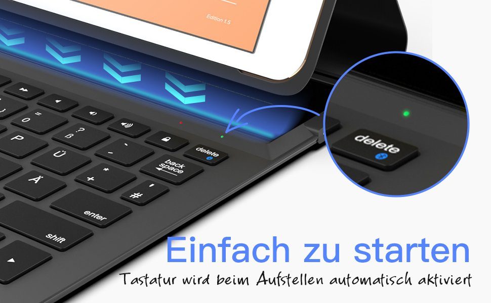 Inateck Ultraleichte Tastatur Hülle für 10,2 Zoll iPad 9/8/7 Gen iPad-Tastatur