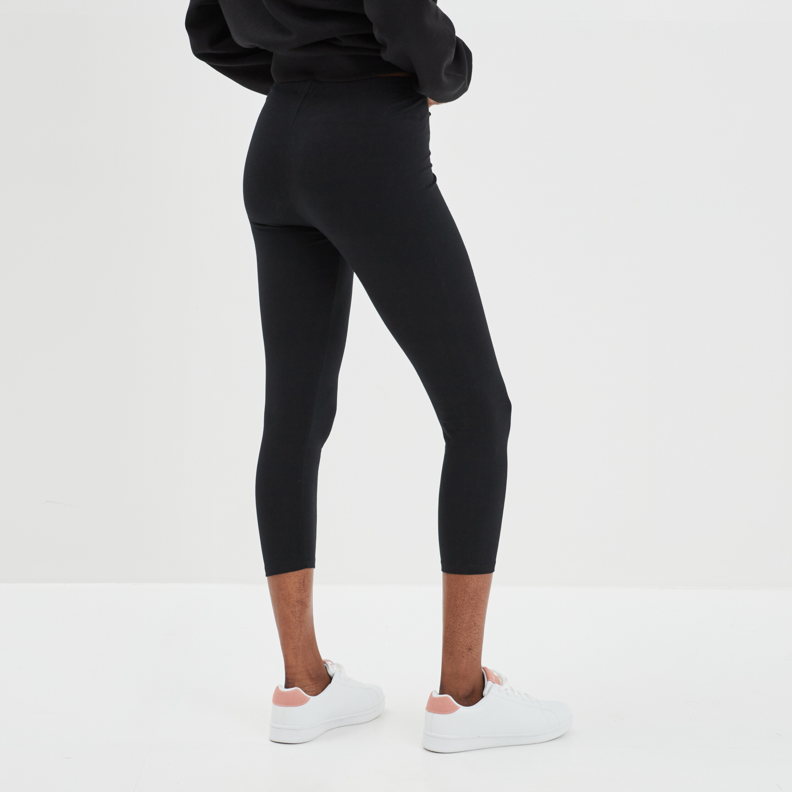 Legging 7 8ème taille élastiquée noir femme | La Halle