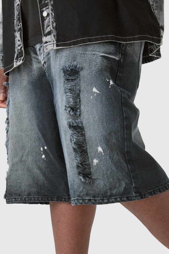 Plus gerade Jorts mit Acid-Waschung und Farbverlauf