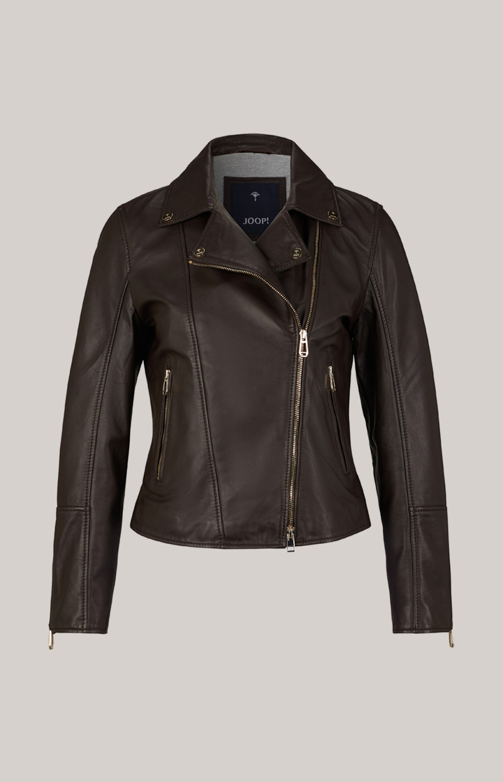 Lederjacke in Dunkelbraun