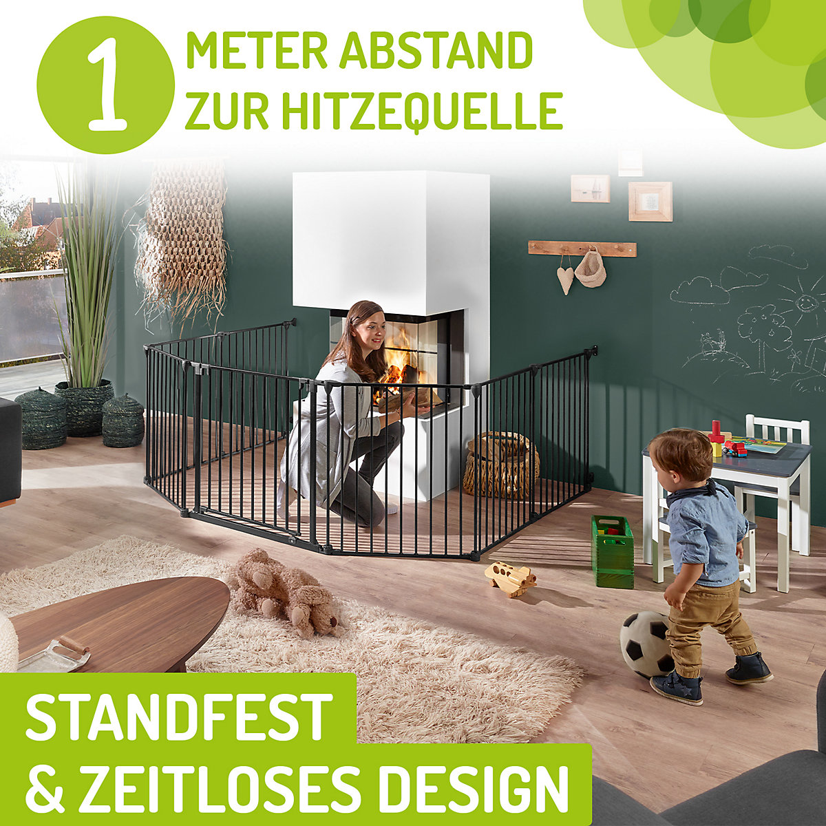 Absperrgitter Milo Schwarz 100-284 cm