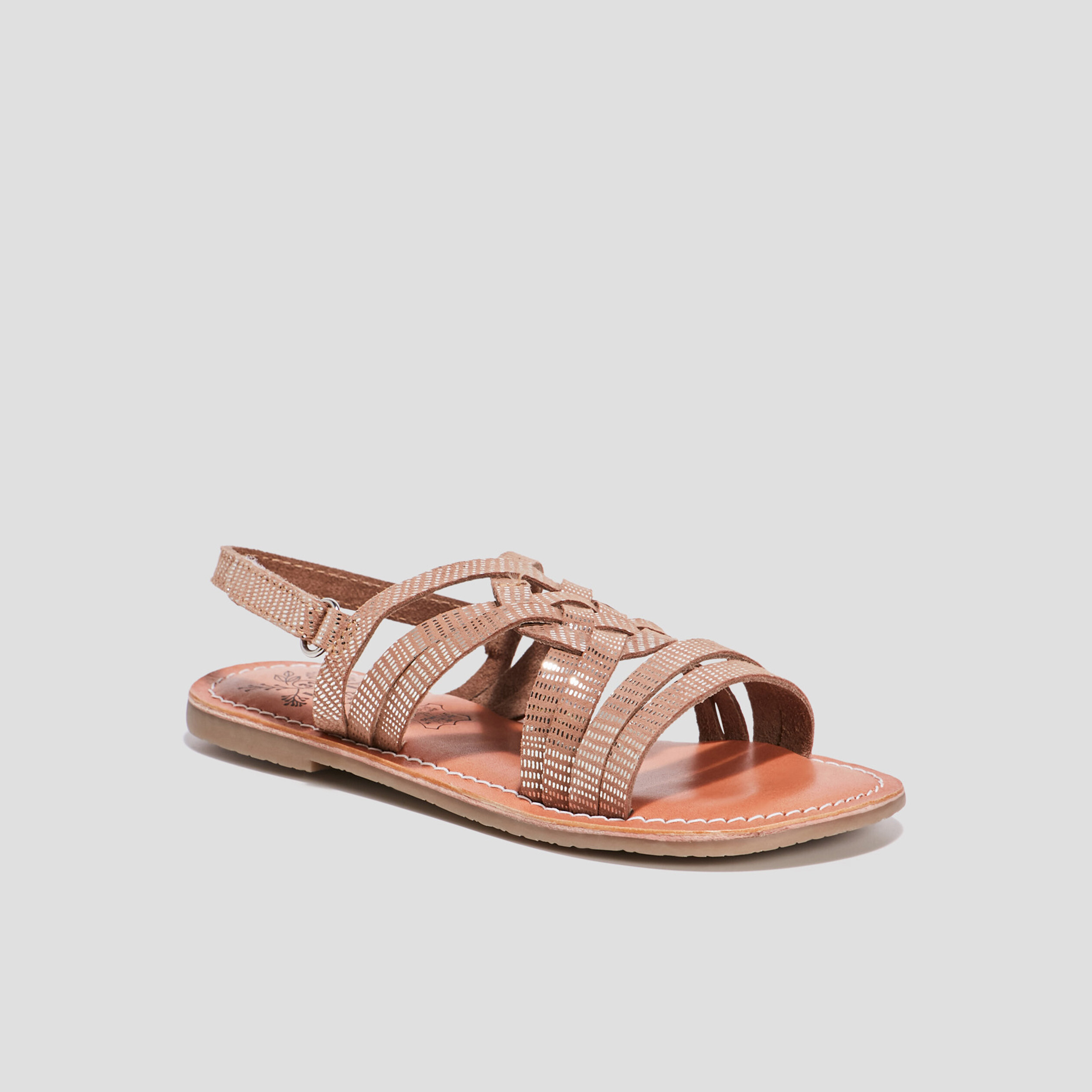 Sandales en cuir couleur bronze fille | La Halle