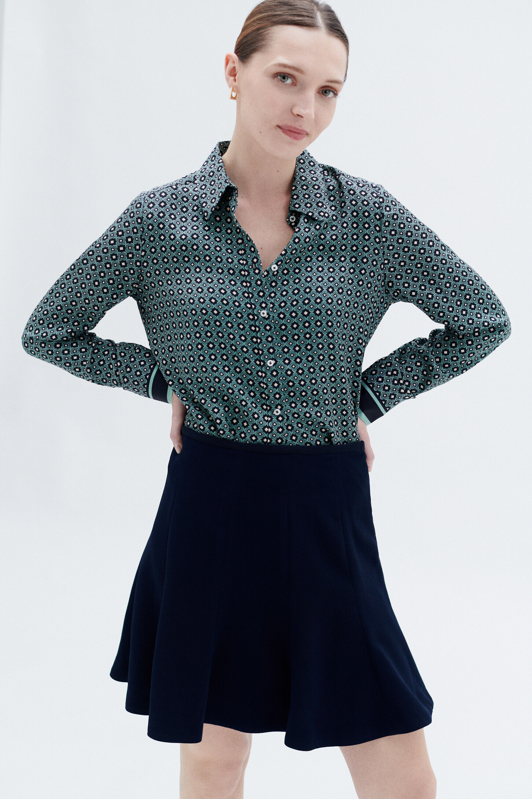 Jupe jannie bleu marine femme