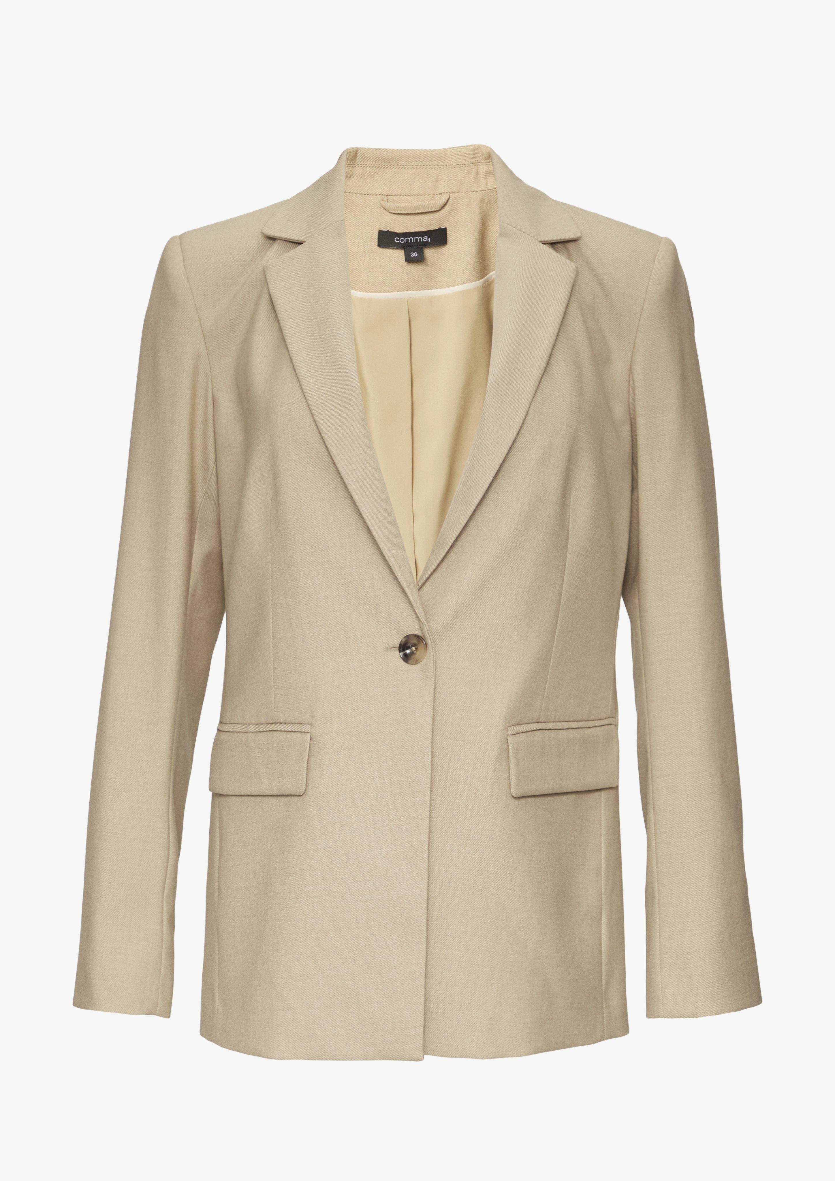 Antaillierter Blazer mit Logo-Detail - sandfarben