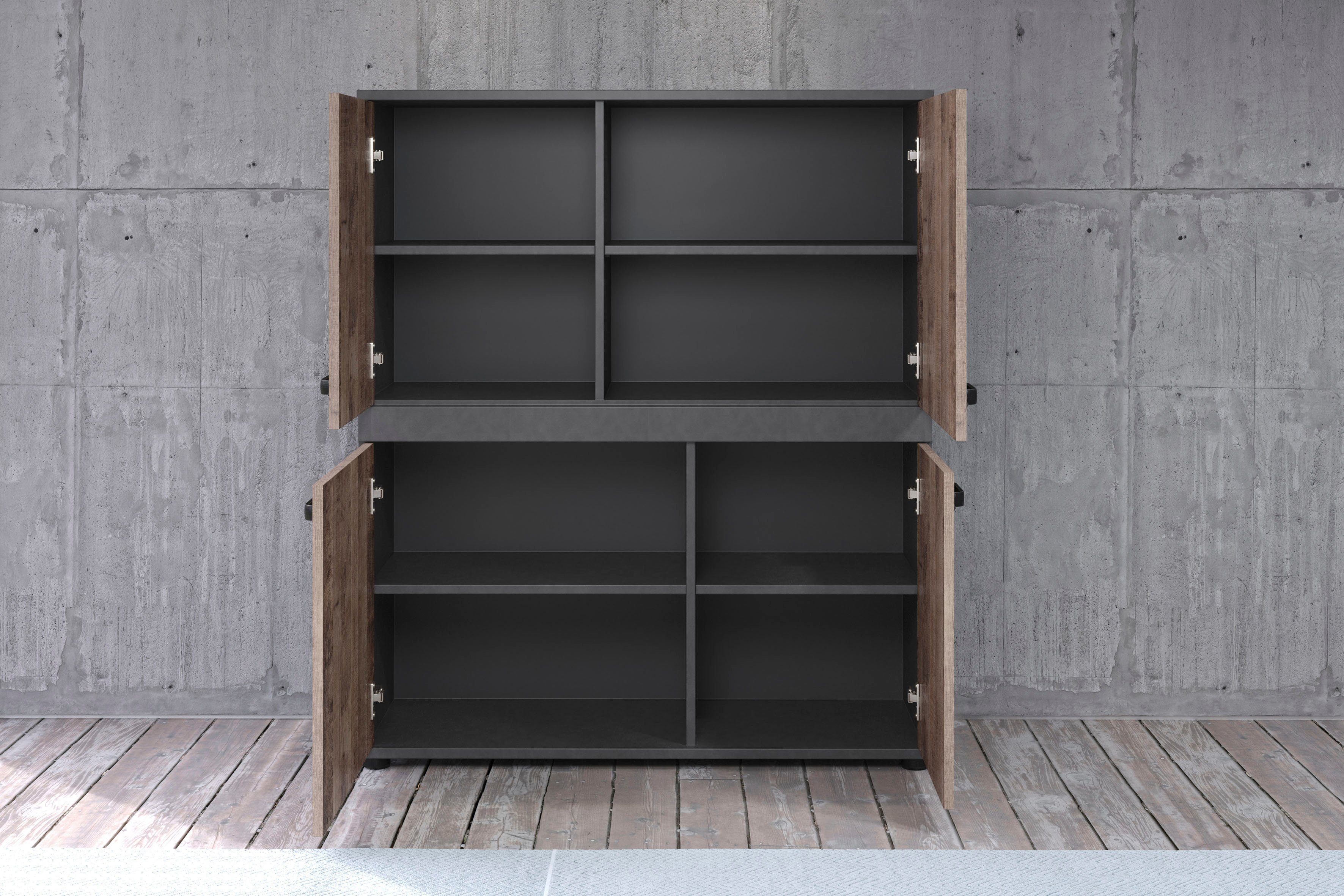 trendteam Highboard Stripe, Höhe 118 cm