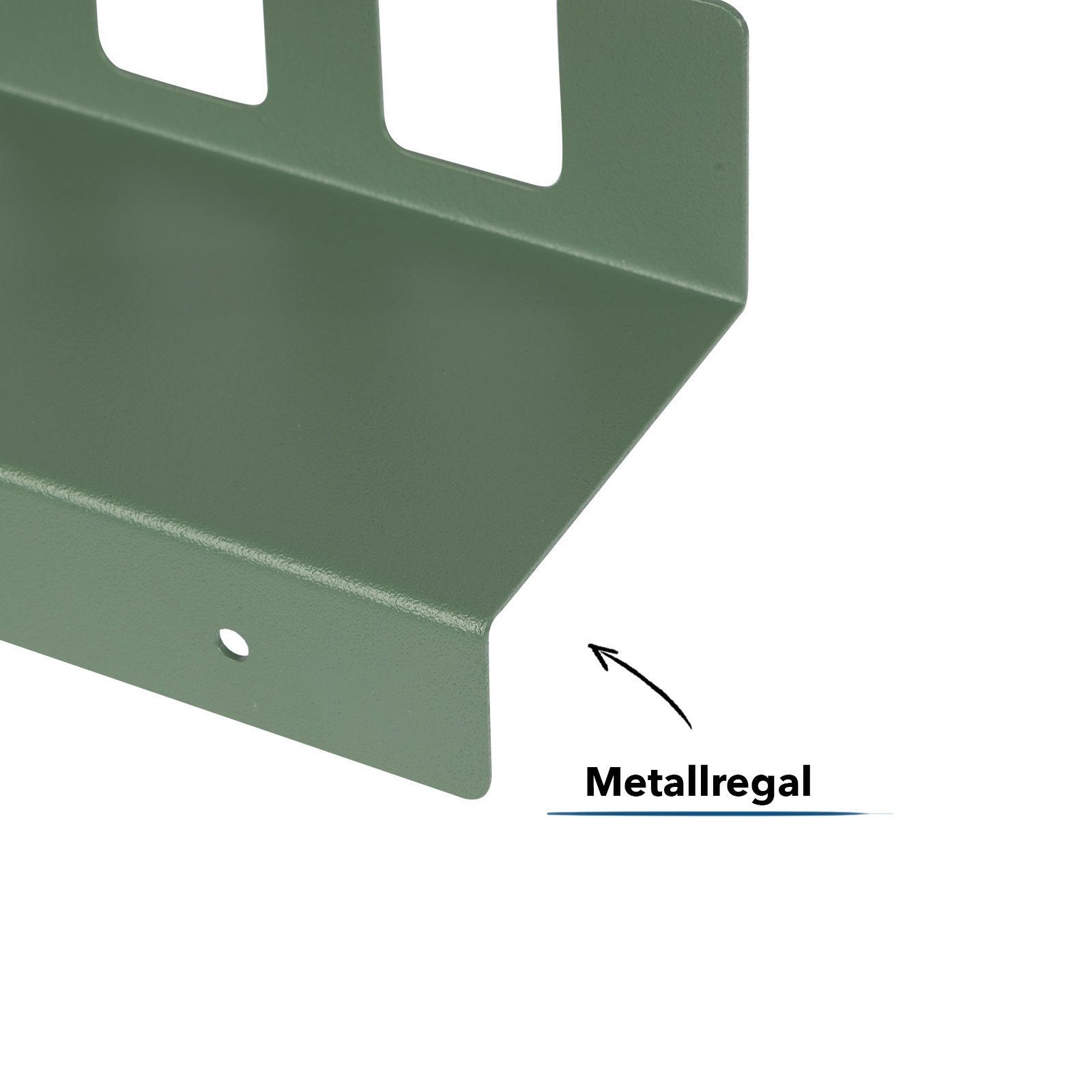 Floordirekt Wandregal Metall, Wohndekoration aus Paulowniaholz, Wandregal