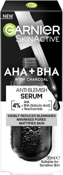 Garnier SkinActive AHA + BHA Charcoal Serum Gesichtsserum