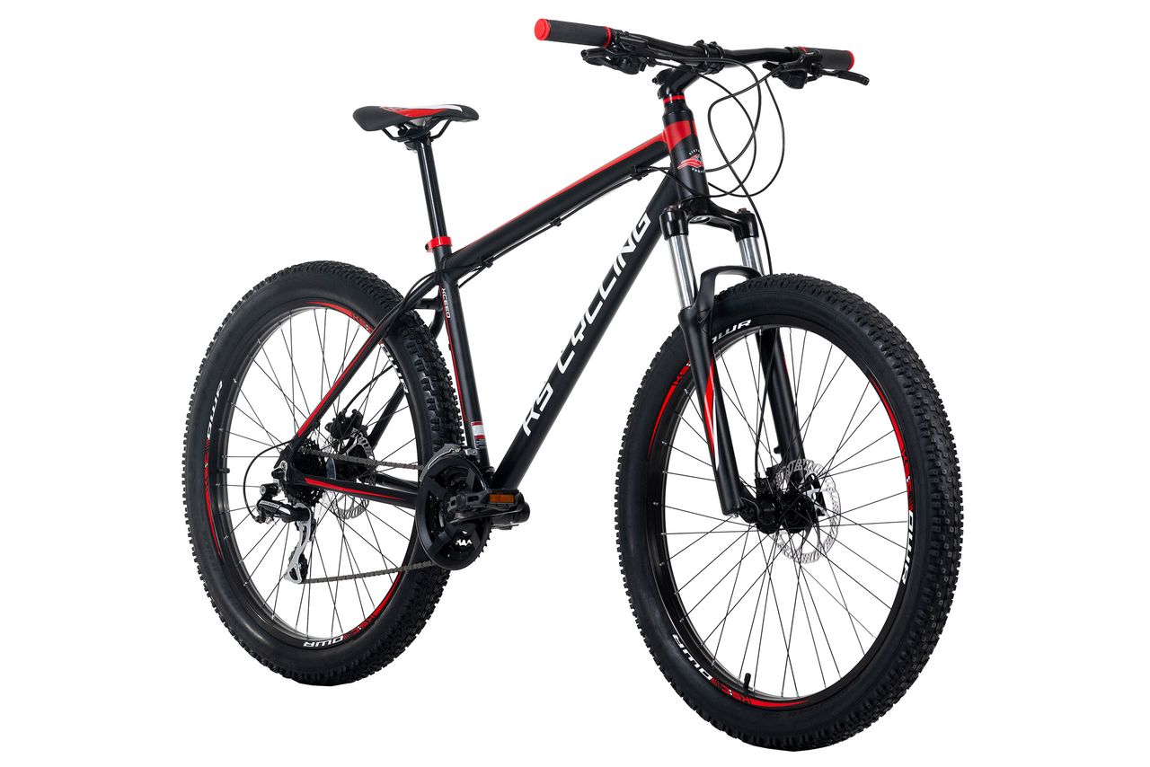 KS Cycling Mountainbike Hardtail 27,5'' Plus Xceed Schwarz-Rot RH 46 cm