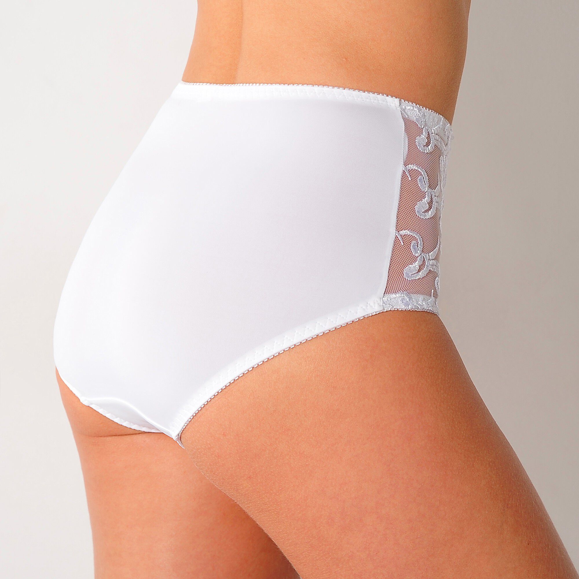 Gainette ventre plat microfibre tulle brodé Sienne