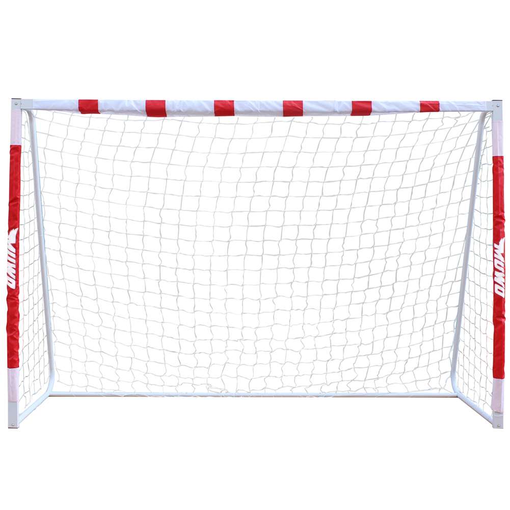 MUWO großes Fußballtor aus Stahl 3 x 2 m rot/weiß