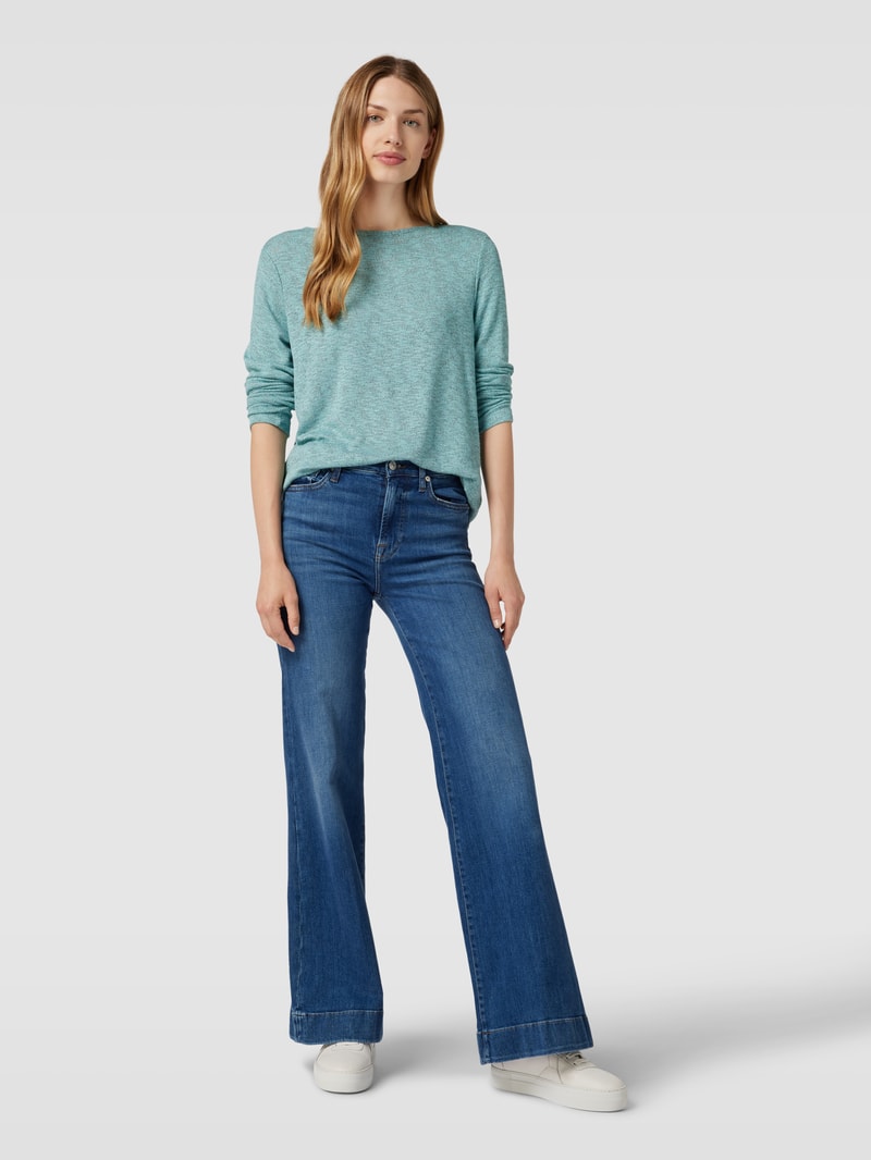 Longsleeve in melierter Optik in mint meliert