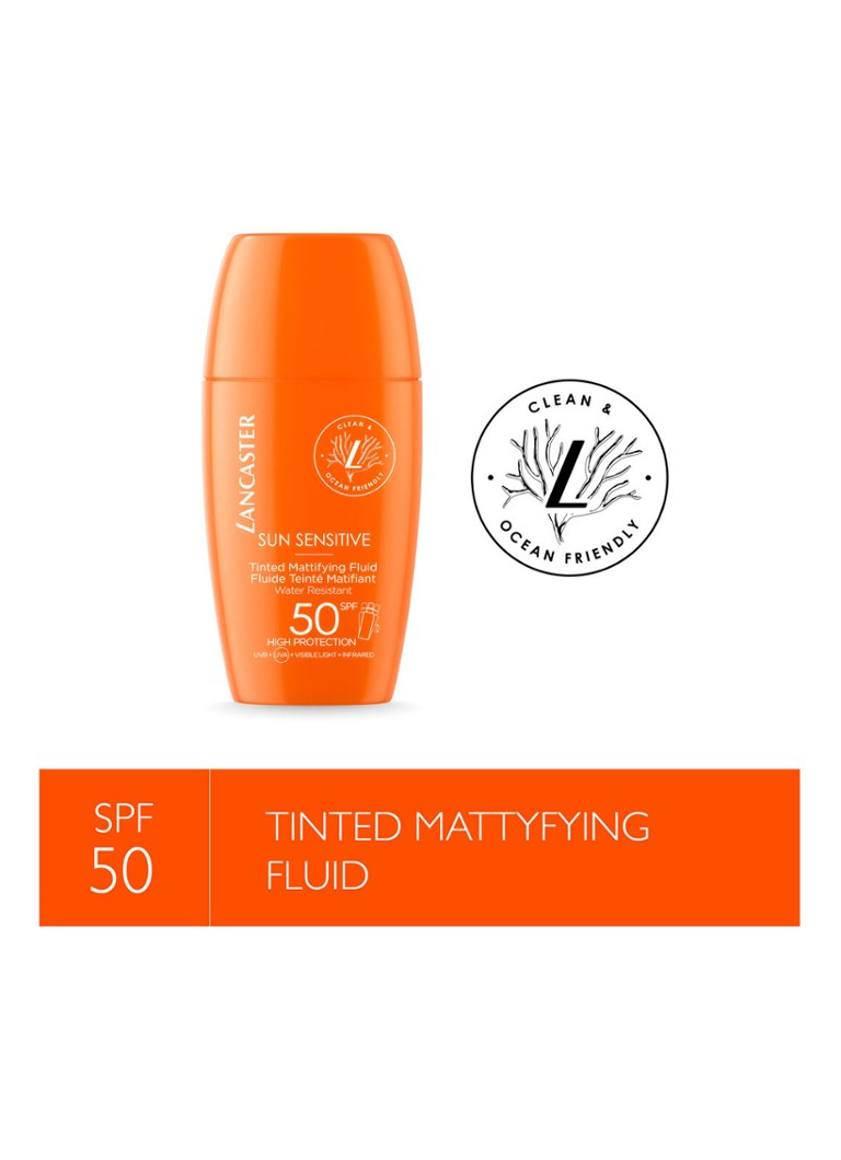 Fluid matifiant Lancaster Sun Sensitive cu culoare SPF50 - Protecție solară cu culoare