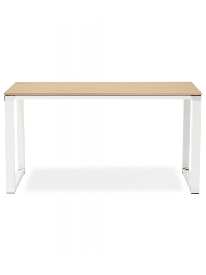 KADIMA DESIGN Schreibtisch aus Holz und Metall | Modernes Design in Beige-Weiß günstig kaufen