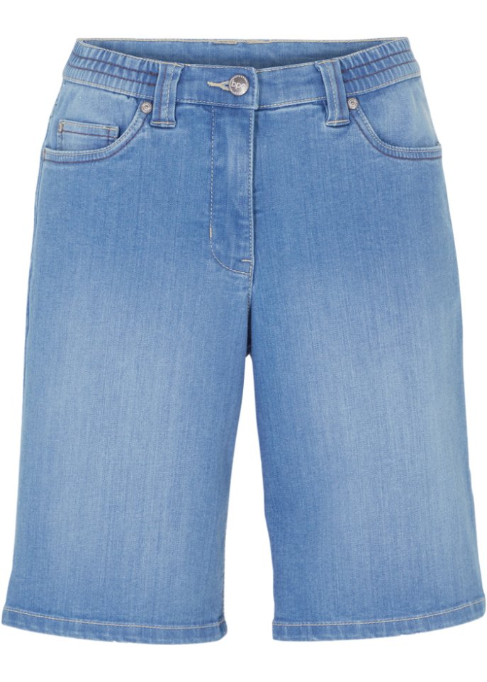 Stretch-Jeans-Bermuda mit Bequembund