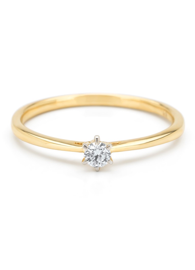 Anello in oro Diamond Point, diamante da 0,10 ct, Starlight