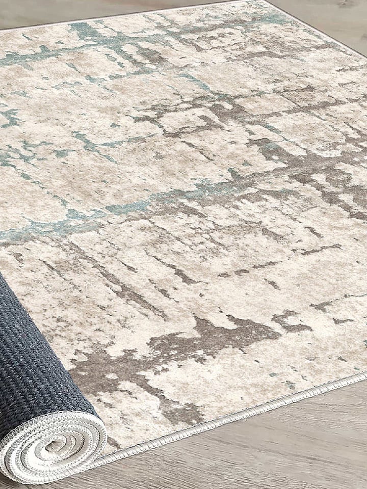 Mioli Baumwoll-Teppich in Beige/ Hellbraun/ Hellblau günstig kaufen