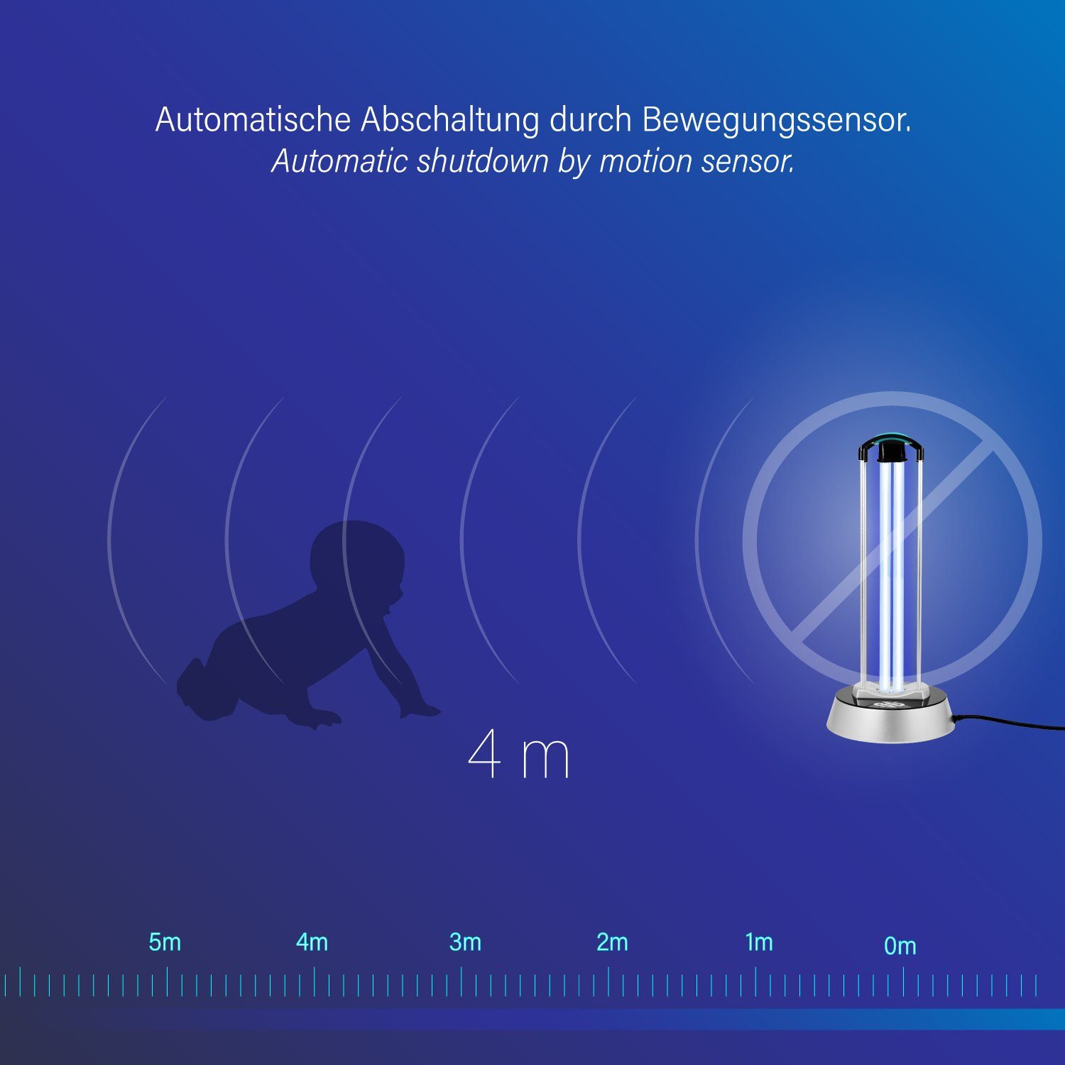 Leicke Luftreiniger UV Desinfektionslampe, für 40 m² Räume, geräuschlos