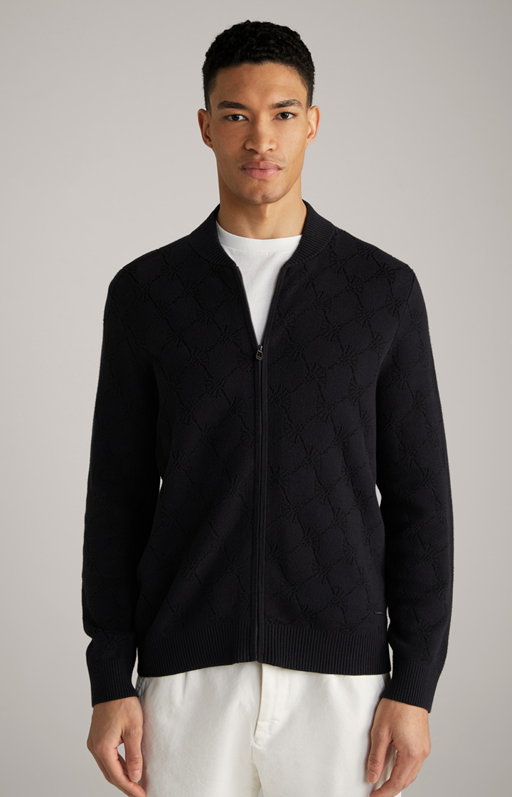 Cornflower-Strickjacke Raveno in Schwarz gemustert