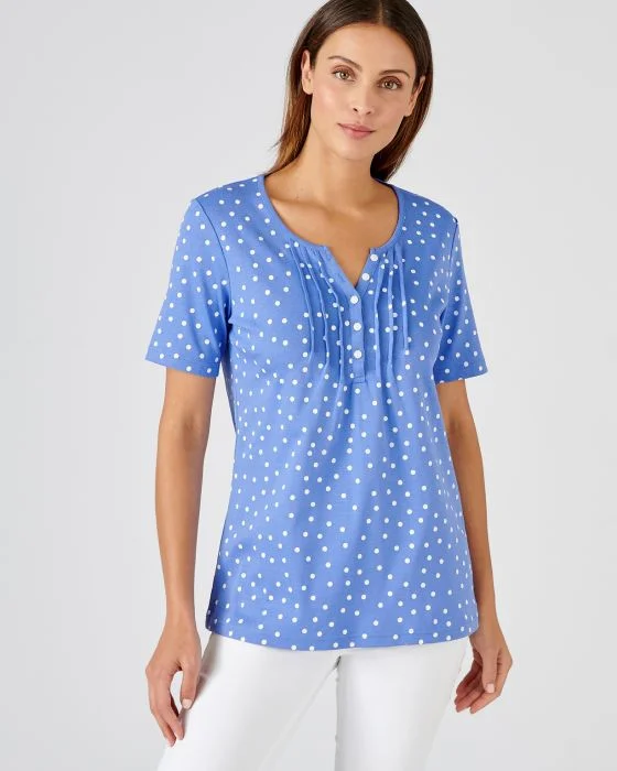 Tee-shirt col tunisien pur coton