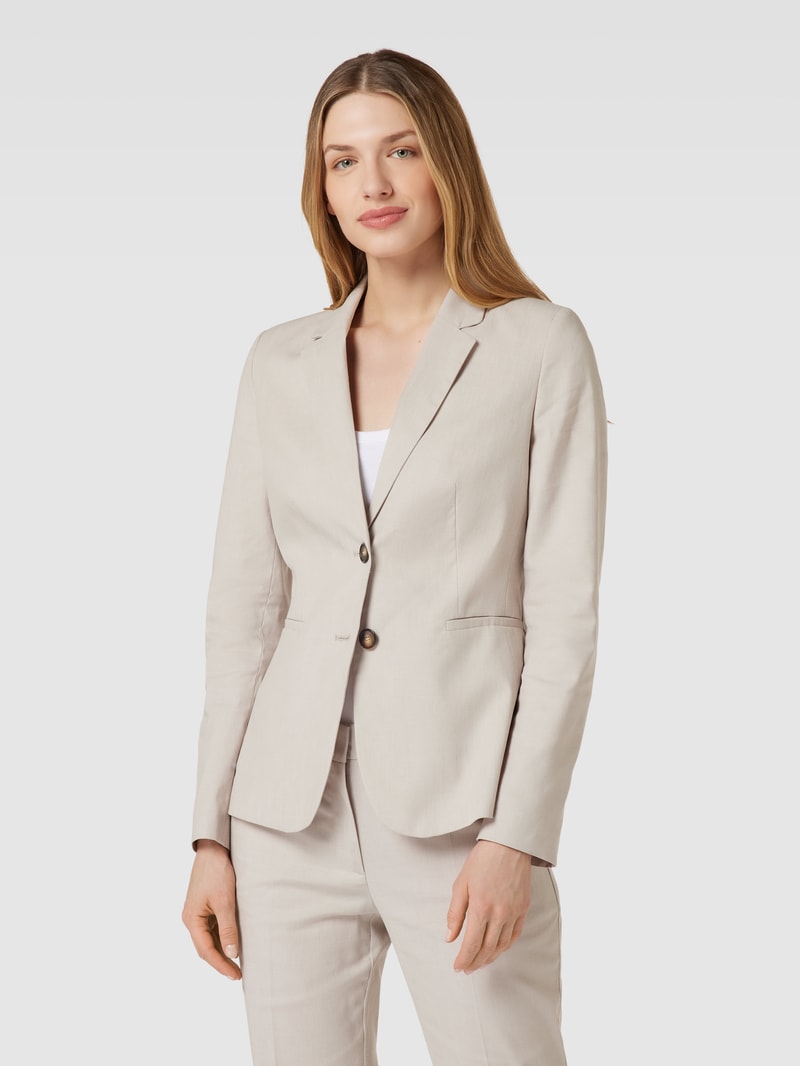Blazer mit Reverskragen in sand meliert