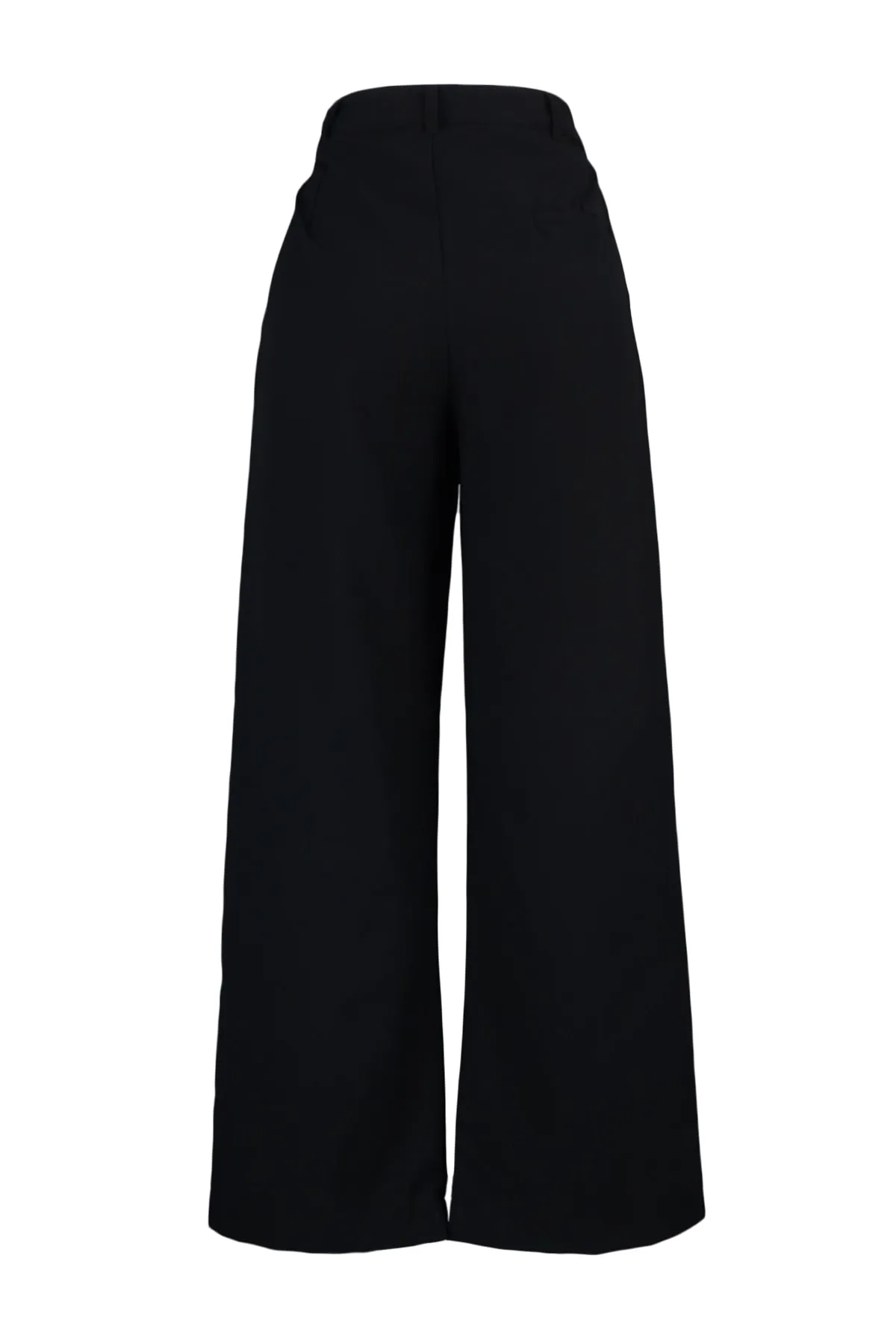 Trendyol Curve  Schwarze gewebte Hose mit asymmetrischer Knopfleiste und doppeltem Knopf TBBAW23AR00038