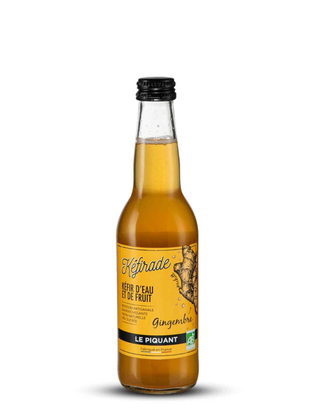 Kéfirade : Kéfir de fruit au gingembre bio - Gueule de joie 0° |  33 cl