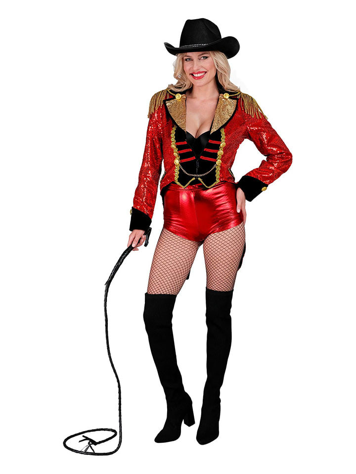 Carnival Party Kostümfrack ''Zirkusdirektorin'' in Rot/ Schwarz/ Gold günstig kaufen