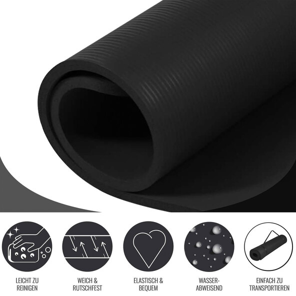 Yogamatte, schwarz