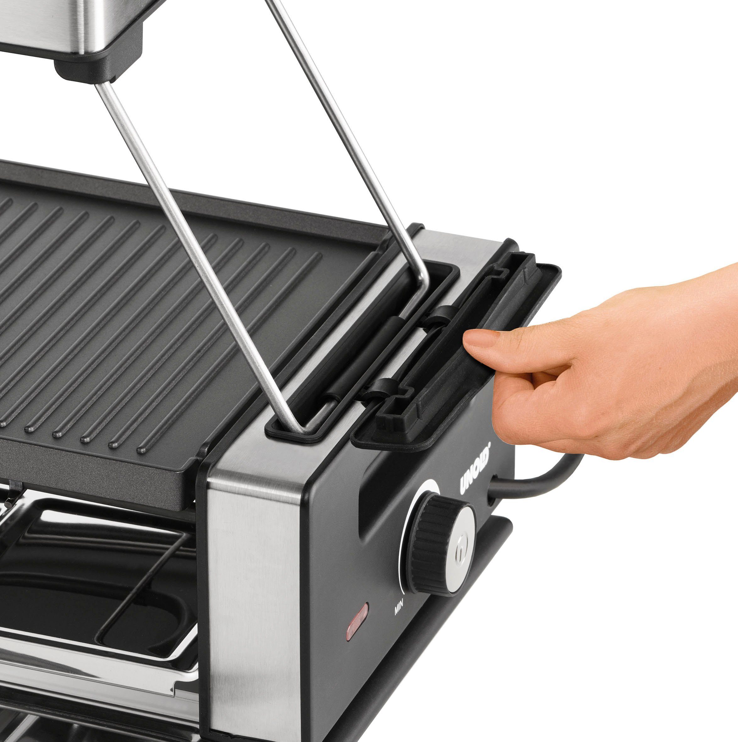Unold Raclette Smokeless 48785, 8 Raclettepfännchen, 1200 W